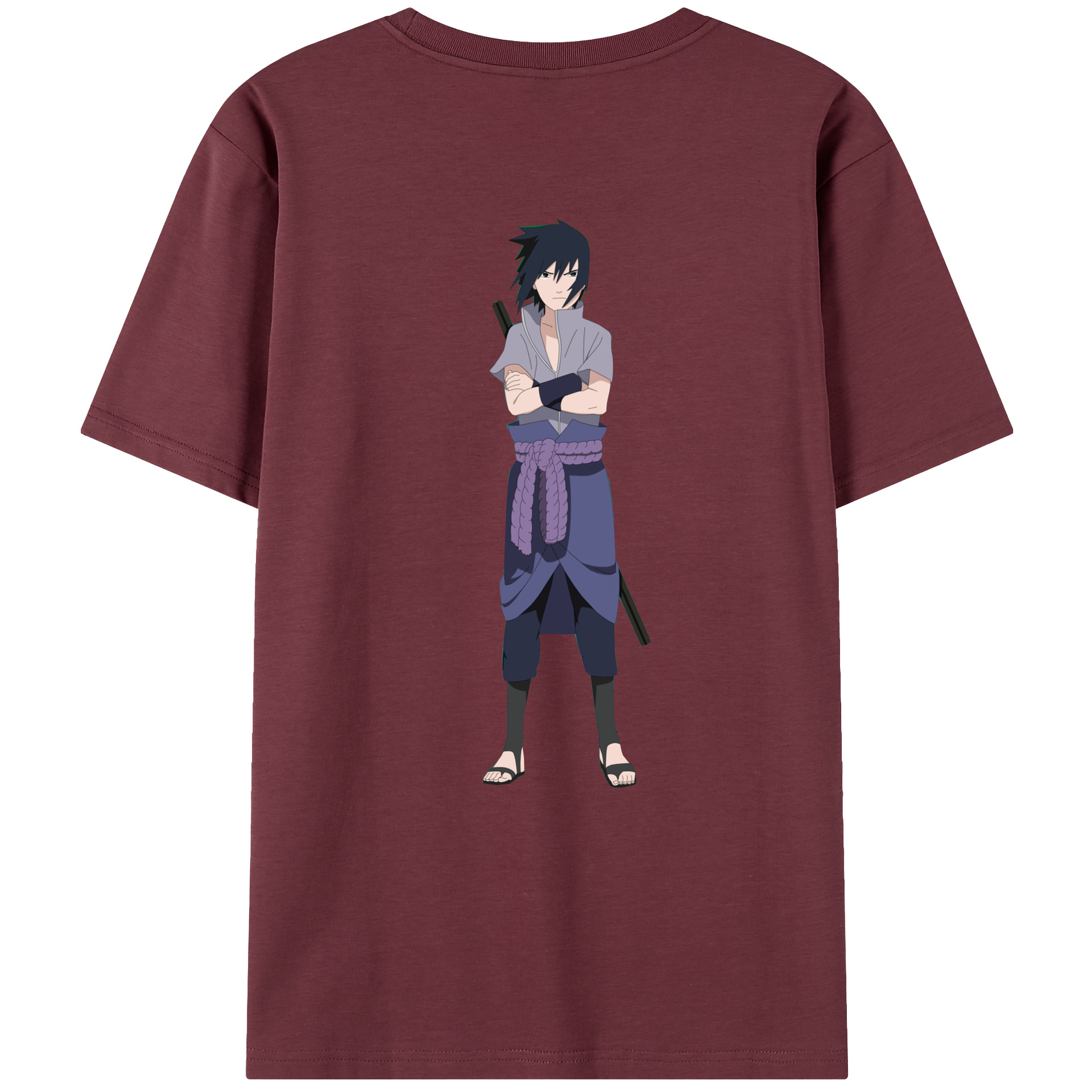 （画像用） NARUTO -ナルト- うちは サスケ Uchiha Sasuke 綿100％半袖Tシャツ（背面プリント）